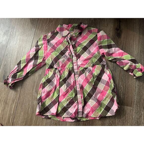 Gymboree Girls Size 9 2012 Equestrian Club Plaid Button-Down Shirt - Picture 1 of 3